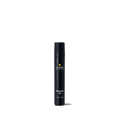 Lumin Recovery Oil black bottle for men's skincare, 0.27 fl oz facial repair and hydration serum