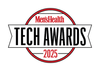 Men's Health Tech Awards 2025 logo badge in red, black, and white colors.