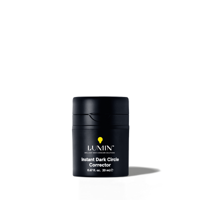 Lumin Instant Dark Circle Corrector for men in black 20ml skincare bottle for under-eye brightening and refreshing
